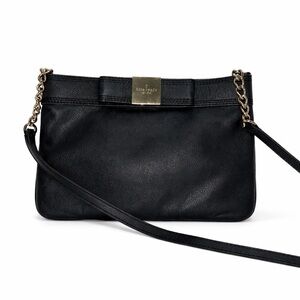 Kate Spade  Black Leather Crossbody Shoulder Bag | Chain Strap
